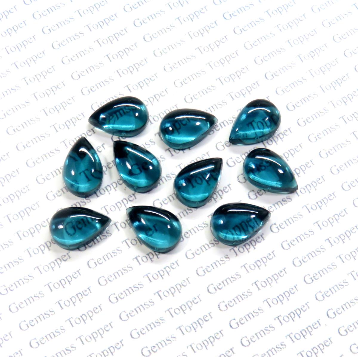 London Blue Topaz 4x6 mm Pear Cabochon